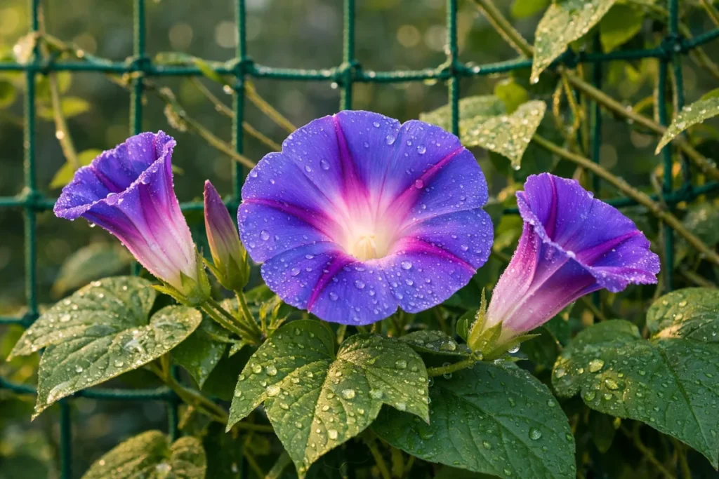 朝顔の花のクローズアップ
