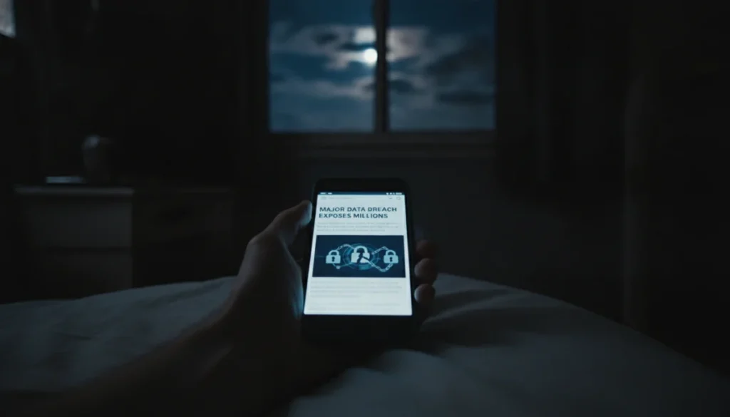 暗い部屋でスマートフォンの画面を見つめる手元