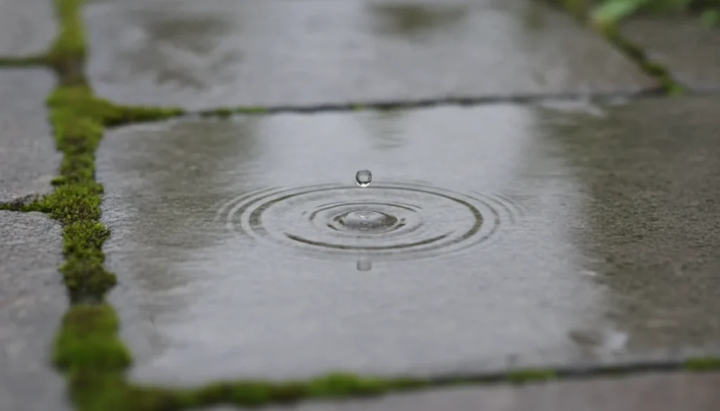 敷石の水鏡